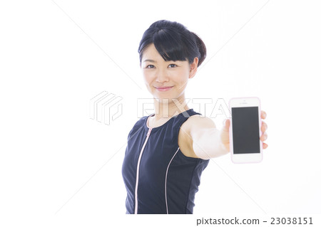 Swimwear fitness swimming women swimwear young lady white back 23038151