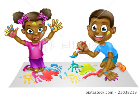 Cartoon Kids Painting Cartoon Kids Painting 23038219