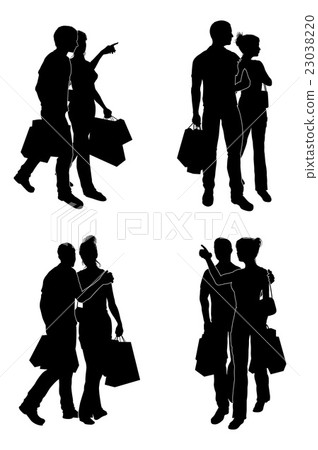 Shopping Couples Silhouettes Shopping Couples Silhouettes 23038220