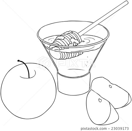 41+ Honeys With Apple Rosh Hashannah Coloring Page Download