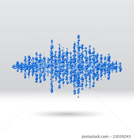 Sound waveform made of scattered balls 23039243