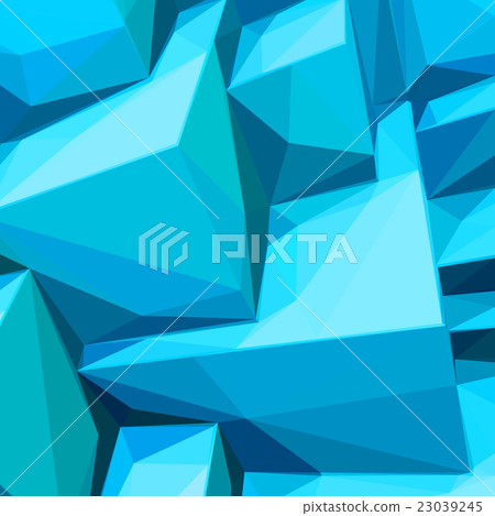 Poster with abstract blue ice cubes 23039245