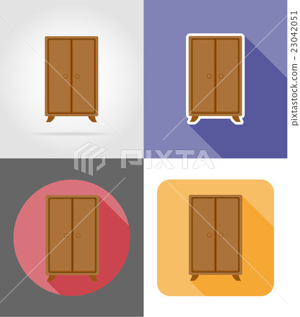 wardrobe furniture set flat icons vector wardrobe furniture set flat icons vector 23042051