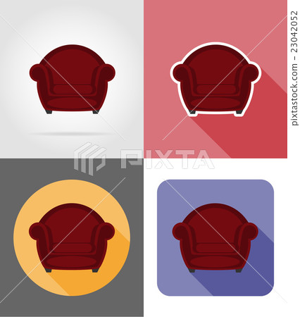 armchair furniture set flat icons vector 23042052
