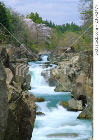 Genbikei Gorge in Spring (Ichinoseki City, Iwate Prefecture) Genbikei Gorge in Spring (Ichinoseki City, Iwate Prefecture) 23042477