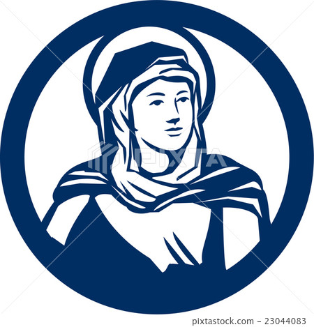 Blessed Virgin Mary Circle Retro 23044083