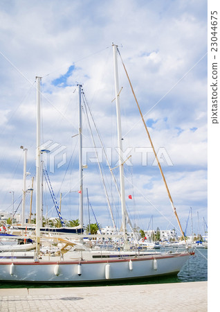 Sea port El Kantaoui, Tunisia. Many yachts  23044675