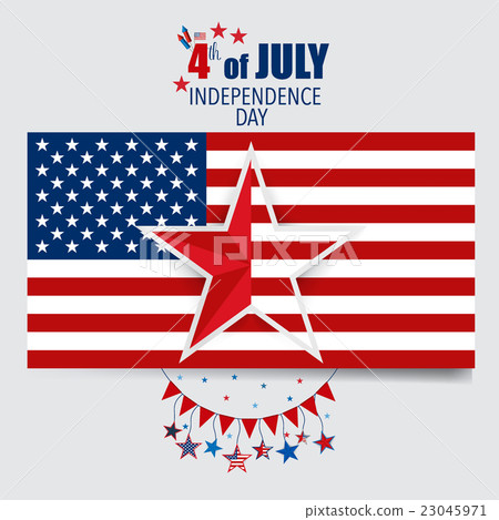 Happy independence day card, 4th of July, Vector abstract background. 23045971
