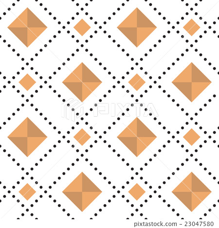 Seamless pattern with diamonds and circles. Casual - Stock Illustration ...