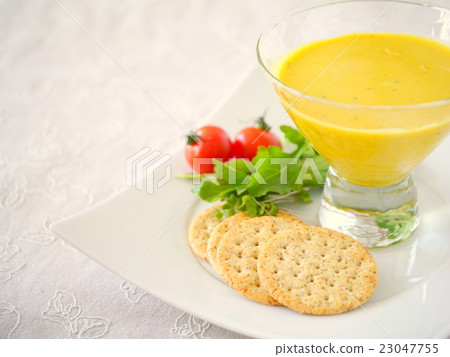 Cold pumpkin soup cracker (left space) 23047755
