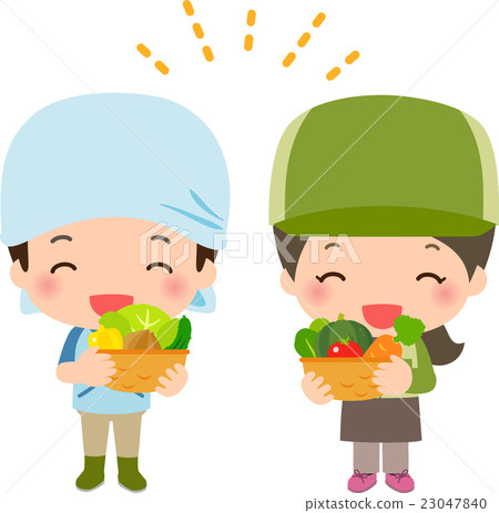 Young farmers holding vegetables 23047840