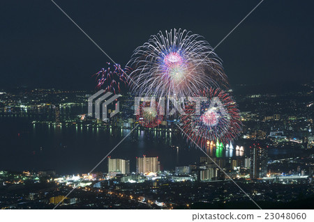 在大津市滋賀縣的琵琶大型煙花節 23048060