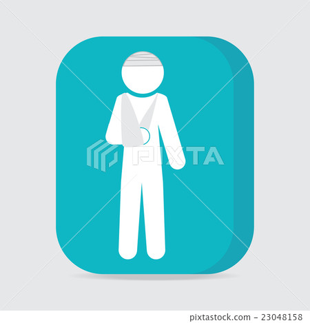 Injured men in bandage sign Injured men in bandage sign 23048158