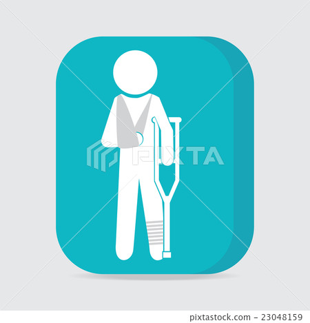 Injured men in bandage sign Injured men in bandage sign 23048159