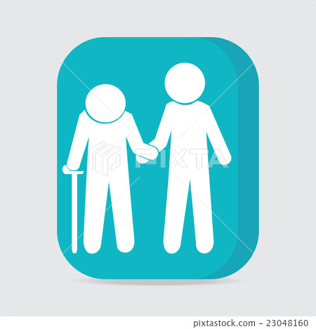 Man helps elderly patient icon 23048160