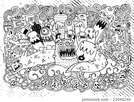 Vector illustration of Cute Monsters friendly Vector illustration of Cute Monsters friendly 23048240