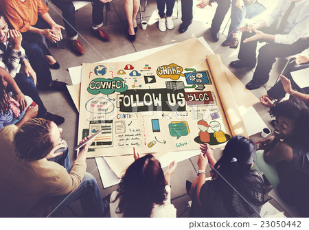 Follow us Social Media Connection Followers Concept 23050442