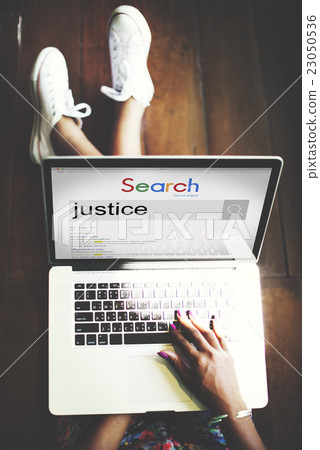 Woman Connection Laptop Interneet Search Concept 23050536