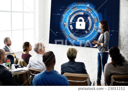 Technology Security Protection Padlock Hud Concept 23051152