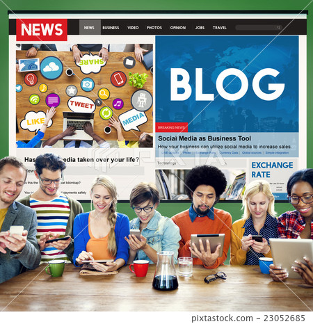 Blog Blogging Homepage Social Media Network Concept 23052685
