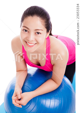 Healthy woman smiling, isolated on white backgroun Healthy woman smiling, isolated on white backgroun 23053334