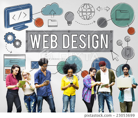 Web Design Technology Digital Illustrations Concept Web Design Technology Digital Illustrations Concept 23053699