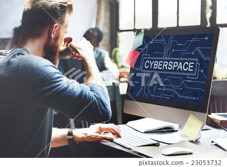 Cyber Cyberspace Connection Globalization Technology Concept Cyber Cyberspace Connection Globalization Technology Concept 23053732