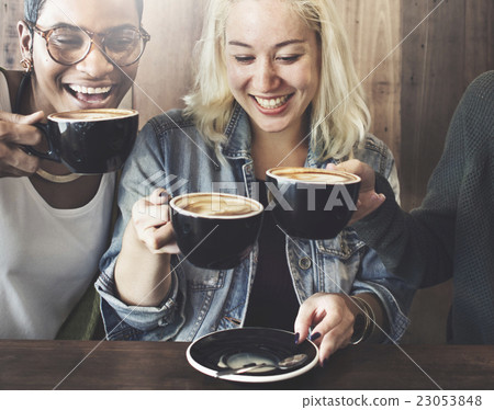 Friends Meeting Happiness Coffee Shop Concept Friends Meeting Happiness Coffee Shop Concept 23053848