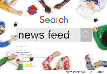 News Feed Information Announcement List News Concept 23054064