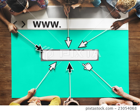 Diverse People Hands Team Browser Illustration Concept 23054068