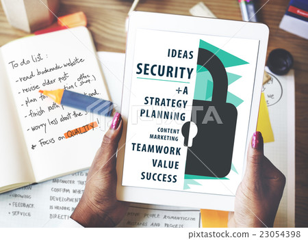 Security Strategy Content Surveillance Lock Concept Security Strategy Content Surveillance Lock Concept 23054398