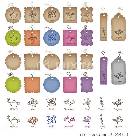 Colorful and various forms of tags and herbusiras 23054723