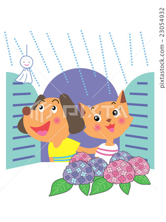 與狗和貓和廢話的雨落的八仙花屬開花的開花的狗 23054932