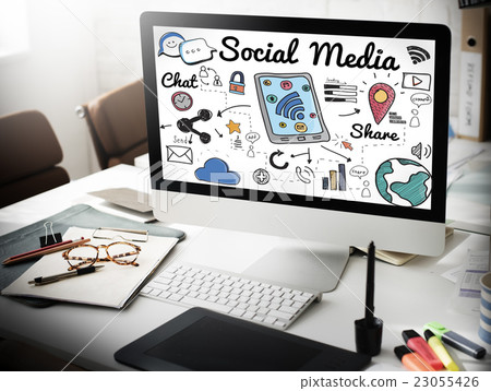Social Media Connection Global Communication Concept 23055426