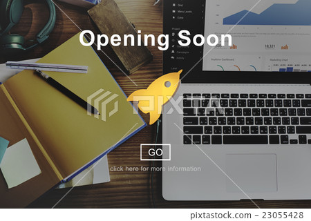 Opening Soon Advertising Notice Information Concept 23055428
