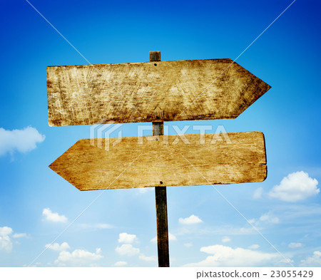 Wood Labels With Sky Guidance Signpost Concept Wood Labels With Sky Guidance Signpost Concept 23055429
