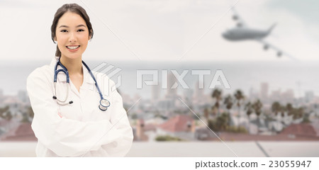 Composite image of graphic airplane 23055947