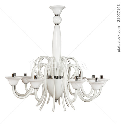 Luxury white chandelier isolated Luxury white chandelier isolated 23057148