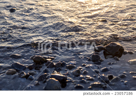 wet pebbles at the sunset for backgrounds wet pebbles at the sunset for backgrounds 23057186
