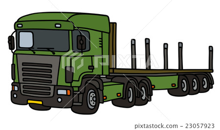 Towing truck with a flat semitrailer Towing truck with a flat semitrailer 23057923