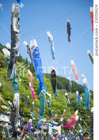 Carp streamers of Shikade Onsen 23058424