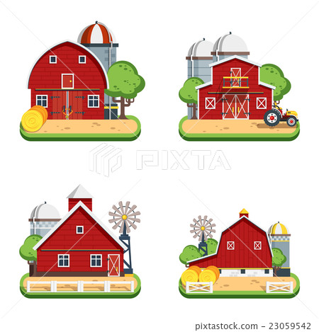 Farm Flat Isolated Decorative Icons - Stock Illustration [23059542] - PIXTA