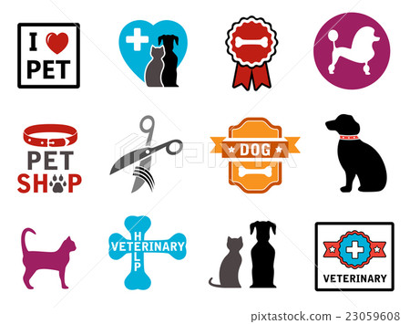 pet veterinary icons 23059608