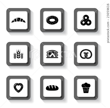 set of bakery buttons 23059616
