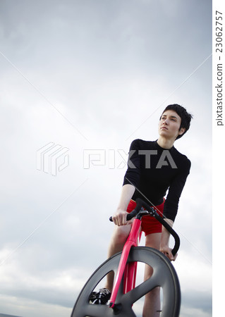 Young hipster girl enjoying recreation time Young hipster girl enjoying recreation time 23062757