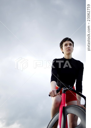 Cyclist with copy space for text message Cyclist with copy space for text message 23062759