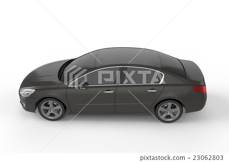 Black car mock up on white background 23062803