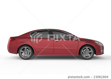 Red car mock up on white background 23062804