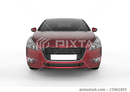 Red car mock up on white background 23062805
