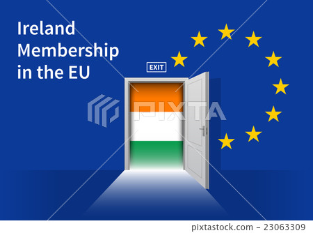 European Union flag wall with Ireland flag door 23063309